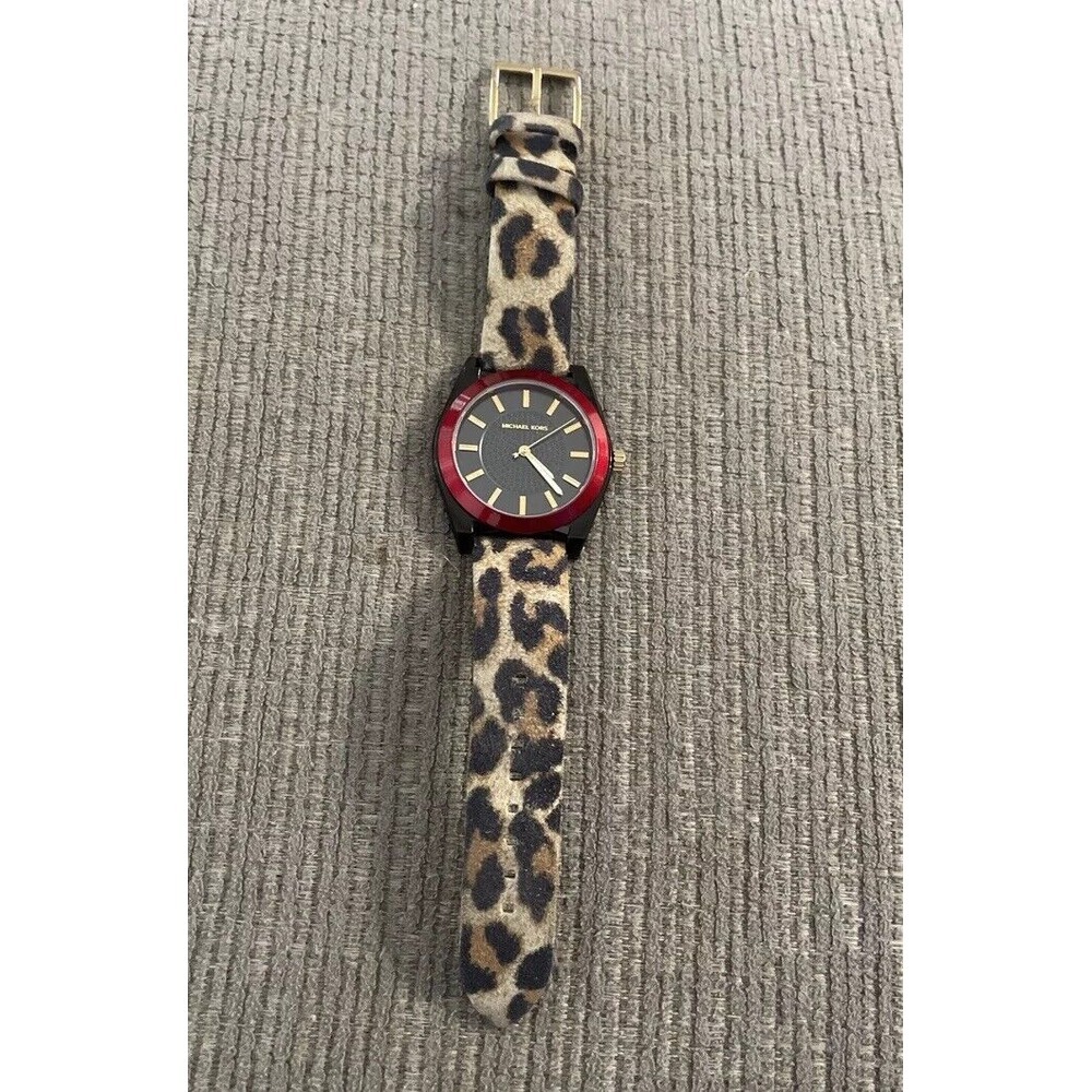 MICHAEL KORS Women's Channing Animal Print Leather Strap Watch 40mm